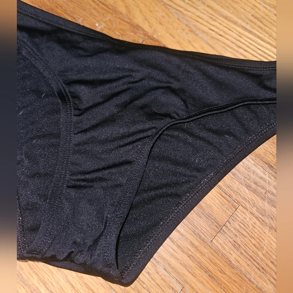 Kona Sol Black Bikini Bottom with Side Ties Size Small - Picture 4 of 10
